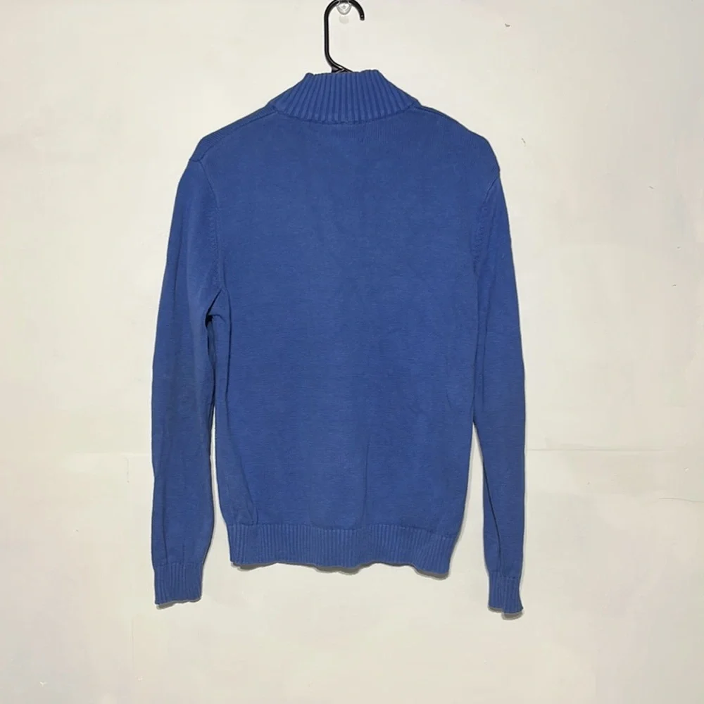 Vintage Polo Ralph Lauren Blue Embroidered Detail Quarter Zip Size L - Picture 8 of 8